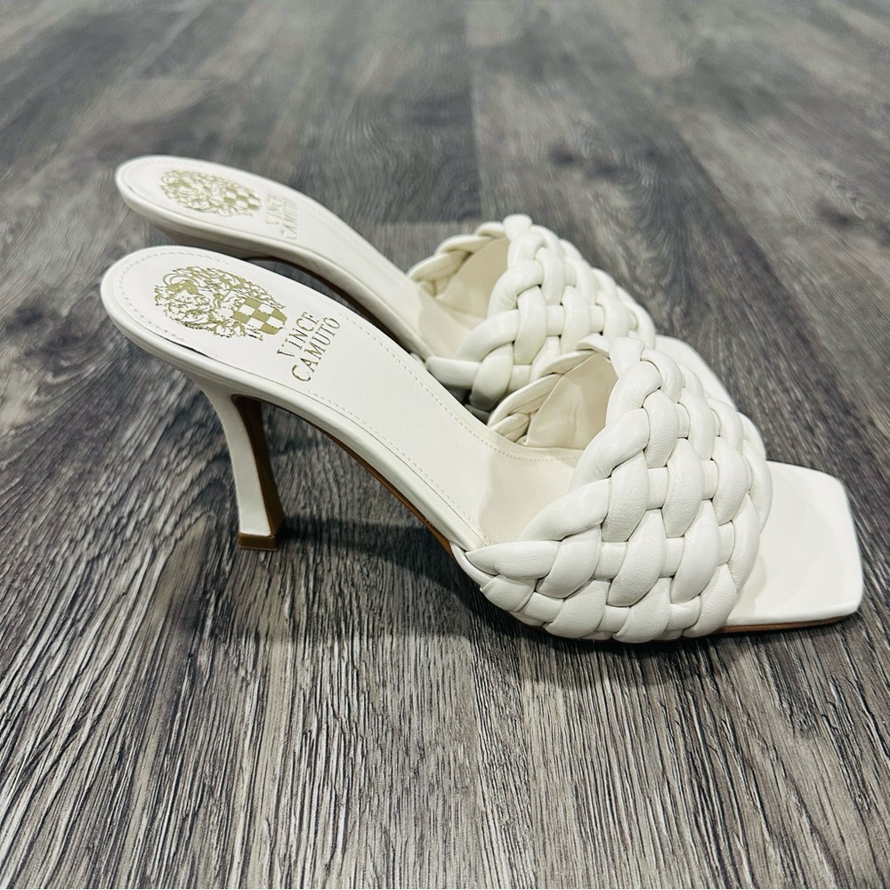 Vince Camuto White Brinela Braided Mule Size 7 1/2